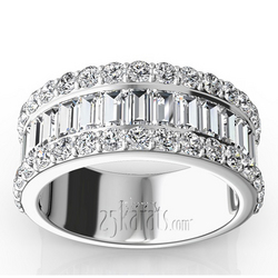 Baguette and  Brilliant Round Diamond wedding Anniversary Band(2.66 ct. t.w.)