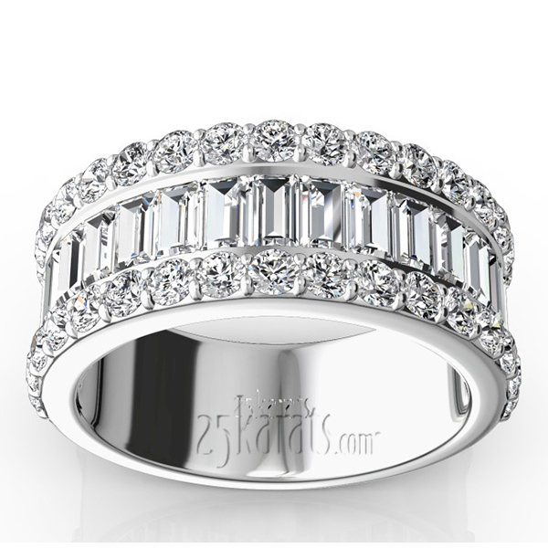 14K white gold Baguette and Brilliant Round Diamond Anniversary Band (2 2/3 ct. tw.) - main view