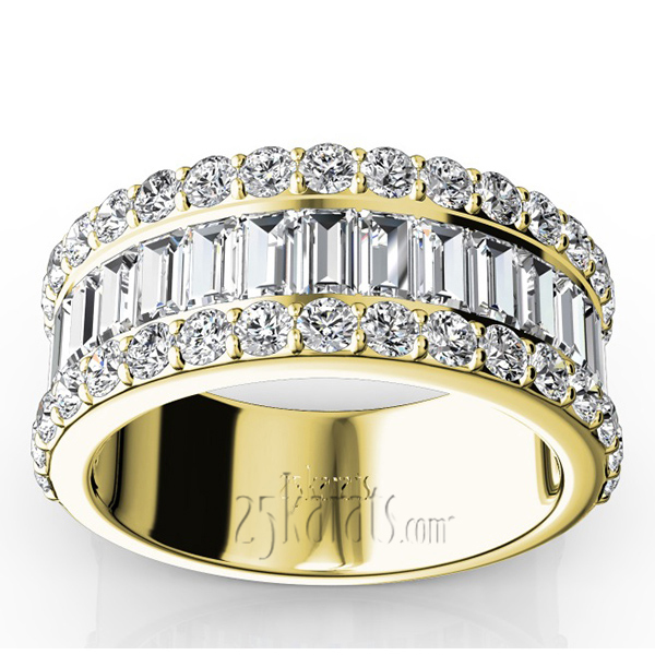 14K white gold Baguette and Brilliant Round Diamond Anniversary Band (2 2/3 ct. tw.) - alternate view 4