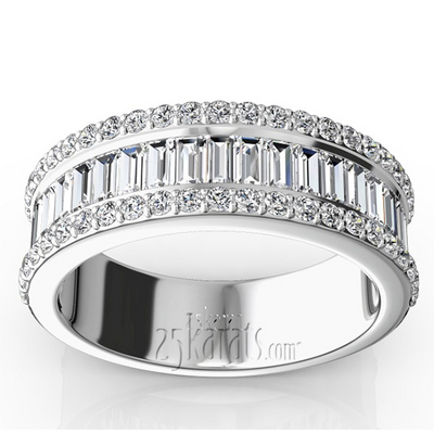 Baguette and Brilliant Round Diamond Wedding Anniversary Band (1.51 ct. t.w.)