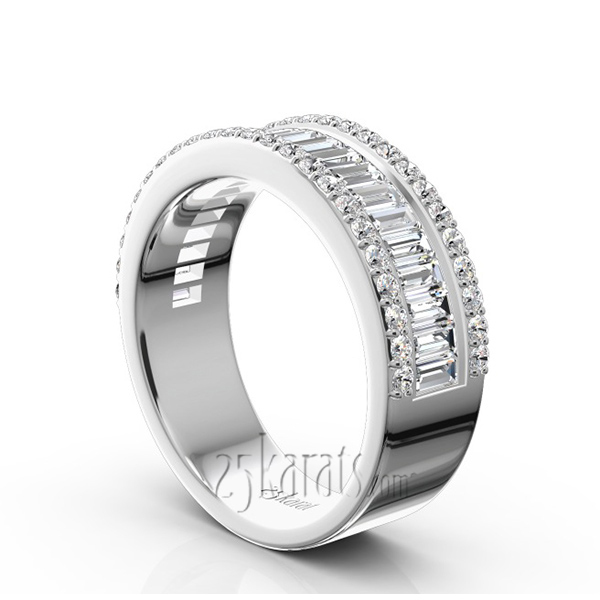 14K white gold Baguette and Brilliant Round Diamond Anniversary Band (1 3/4 ct. tw.) - alternate view 5