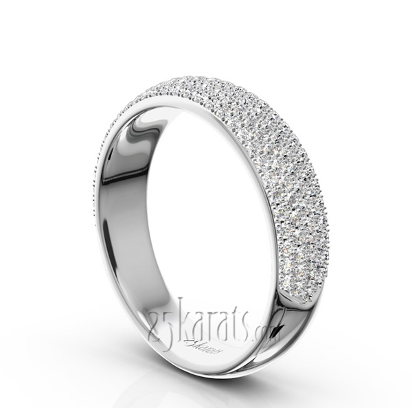 14K white gold Elegant Micro Pave Set Woman Anniversary Band (3/4 ct. tw.) - alternate view 3