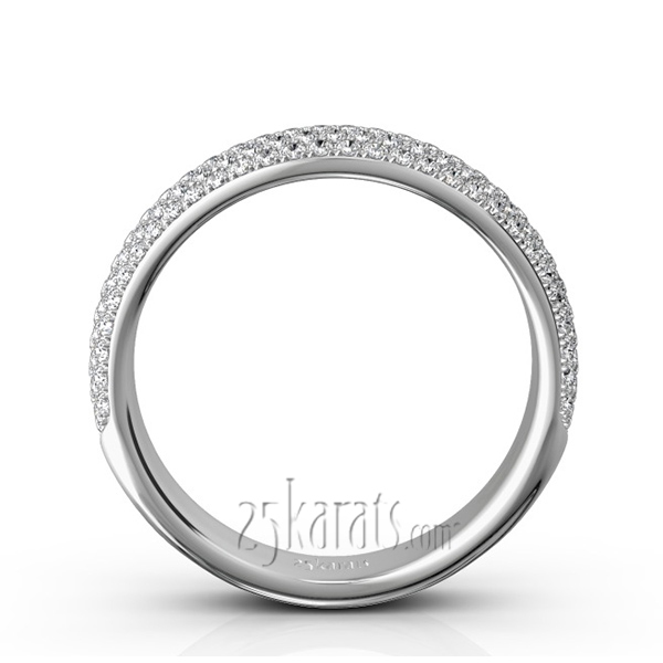 14K white gold Elegant Micro Pave Set Woman Anniversary Band (3/4 ct. tw.) - alternate view 4