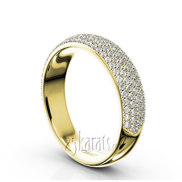 14K white gold Elegant Micro Pave Set Woman Anniversary Band (3/4 ct. tw.) - alternate view 5