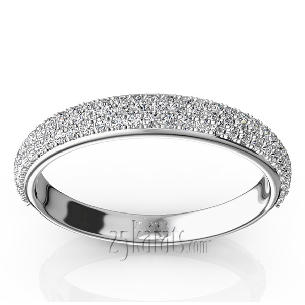 14K white gold Elegant Micro Pave Set Wedding and Anniversary Band (1/2 ct. tw.) - main view