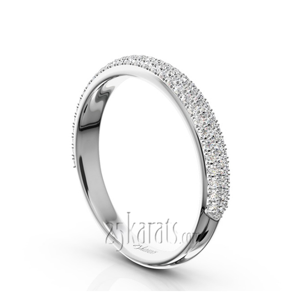 14K white gold Elegant Micro Pave Set Wedding and Anniversary Band (1/2 ct. tw.) - alternate view 2
