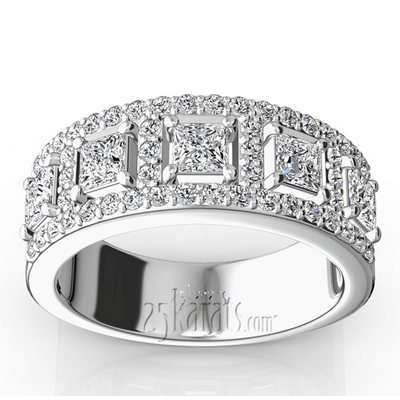 Princess and Brilliant Round Diamond Wedding Anniversary Band (1 1/3 ct. tw.)