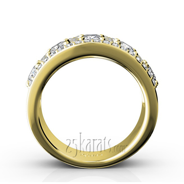 14K white gold Princess and Brilliant Round Diamond Wedding Anniversary Band (1 1/3 ct. tw.) - alternate view 6