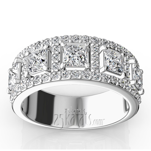 Princess and Brilliant Round Diamond Wedding Anniversary Band (1.85ct. tw.)