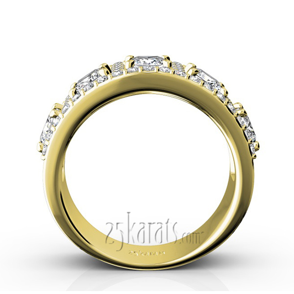 14K white gold Princess and Brilliant Round Diamond Wedding Anniversary Band (1 7/8 ct. tw.) - alternate view 6