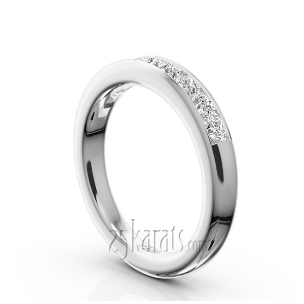 14K white gold Elegant 9 Stone Princes Cut Diamond Anniversary Band (1.00ct. tw.) - alternate view 2