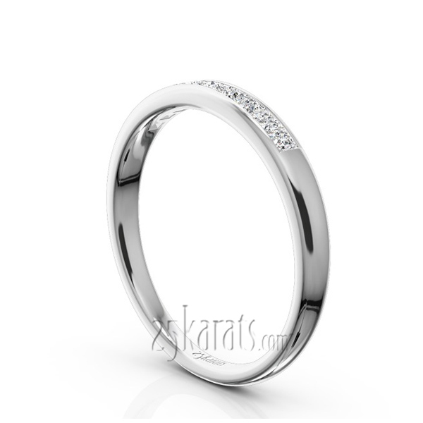 14K white gold Channel Set Nine Stone Princess Cut Diamond Anniversary Band (1/4 ct. tw.) - alternate view 2