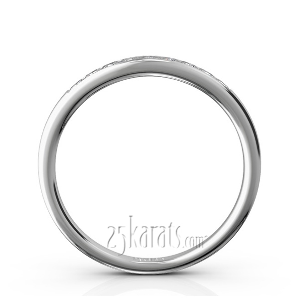 14K white gold Channel Set Nine Stone Princess Cut Diamond Anniversary Band (1/4 ct. tw.) - alternate view 3