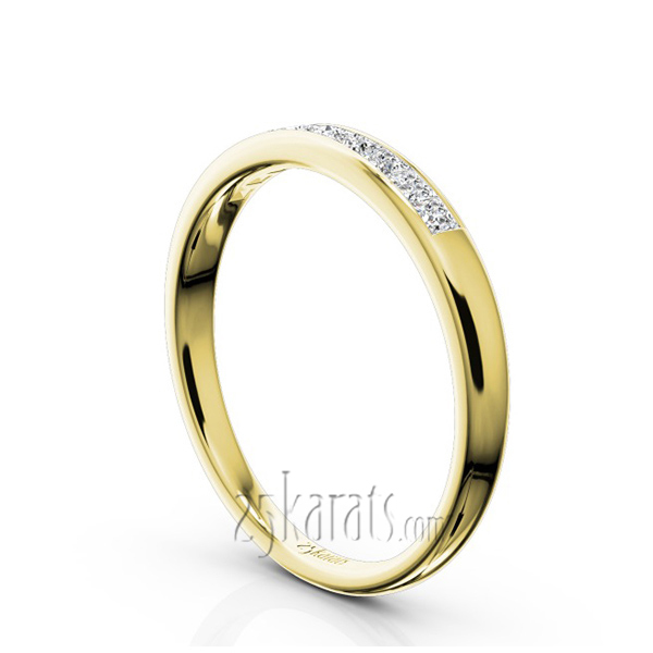 14K white gold Channel Set Nine Stone Princess Cut Diamond Anniversary Band (1/4 ct. tw.) - alternate view 5