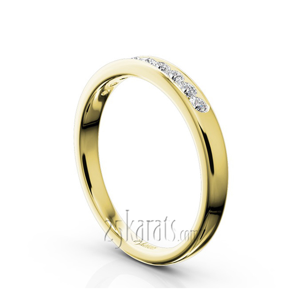 14K white gold 9 Stone Channel Set Brilliant Round Diamond Anniversary Ring (1/4 ct. tw.) - alternate view 7