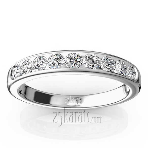 Brilliant Round 9 Stone Channel Set Diamond Anniversary Ring (1/2 ct. t.w.)