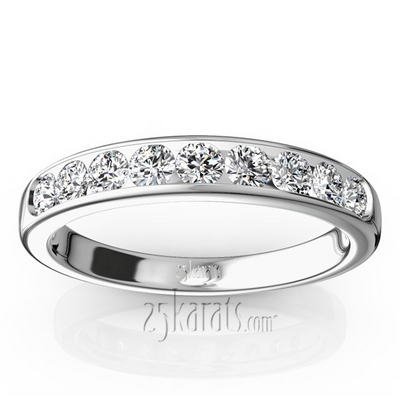 Brilliant Round 9 Stone Channel Set Diamond Anniversary Ring (1/2 ct. tw.) thumbnail 1