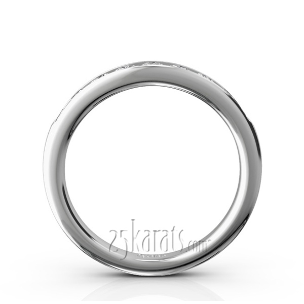 14K white gold Brilliant Round 9 Stone Channel Set Diamond Anniversary Ring (1/2 ct. tw.) - alternate view 3