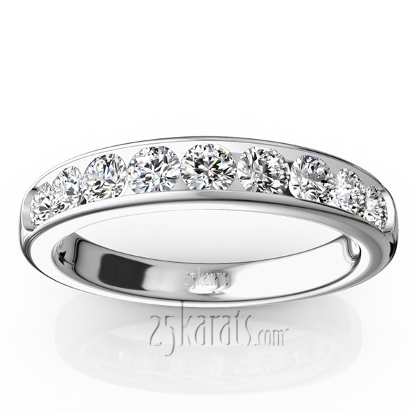 Brilliant Round 9 Stone Channel Set Diamond Anniversary Ring (3/4 ct. t.w.)