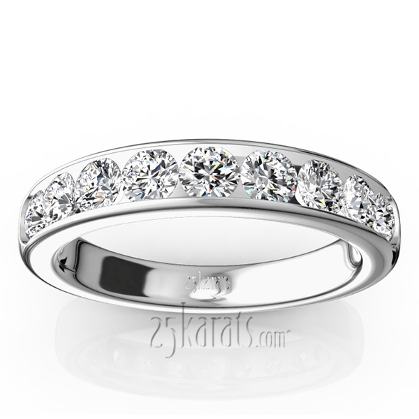 Brilliant Round 9 Stone Channel Set Diamond Anniversary Ring (1.00 ct. t.w.)