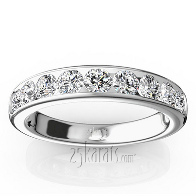 Brilliant Round 9 Stone Channel Set Diamond Anniversary Ring (1.00 ct. tw.) thumbnail 1