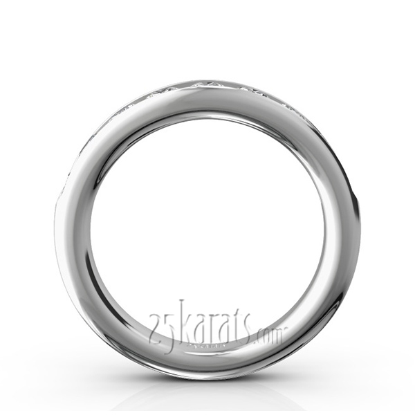 14K white gold Brilliant Round 9 Stone Channel Set Diamond Anniversary Ring (1.00 ct. tw.) - alternate view 3