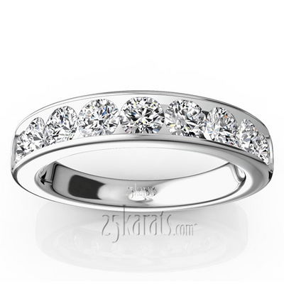 Brilliant Round 9 Stone Channel Set Diamond Anniversary Ring (1.25 ct. tw.) thumbnail 1
