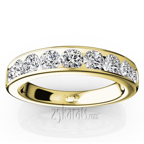 14K white gold Brilliant Round 9 Stone Channel Set Diamond Anniversary Ring (1.25 ct. tw.) - alternate view 4