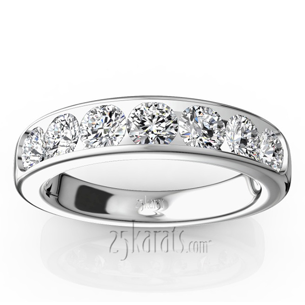 Seven Stone Round Cut Channel Set Diamond Anniversary Ring (1.25 ct. t.w.)