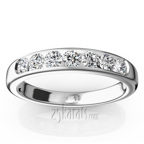 Seven Stone Round Cut Channel Set Diamond Anniversary Ring (1/2 ct. t.w.)