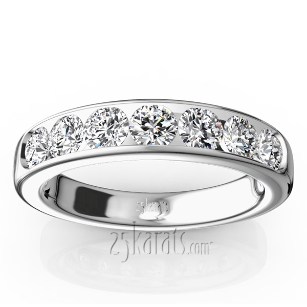 14K white gold Seven Stone Channel Set Diamond Anniversary Ring (1.00 ct. tw.) - alternate view 3