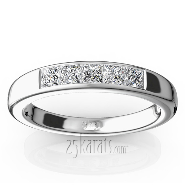 Classic 5 Stone Princes Cut Diamond Anniversary Band (1/2 ct. t.w.)