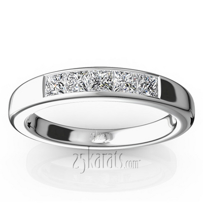 Classic 5 Stone Princes Cut Diamond Anniversary Band (1/2 ct. tw.)