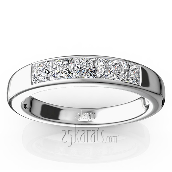 Classic 5 Stone Princes Cut Diamond Anniversary Band (3/4 ct. t.w.)