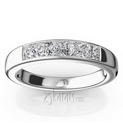 Classic 5 Stone Princes Cut Diamond Anniversary Band (3/4 ct. tw.)
