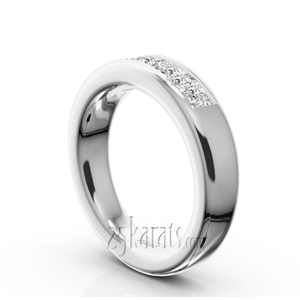 14K white gold Classic 5 Stone Princes Cut Diamond Anniversary Band (1 1/3 Ct. Tw.) - alternate view 4