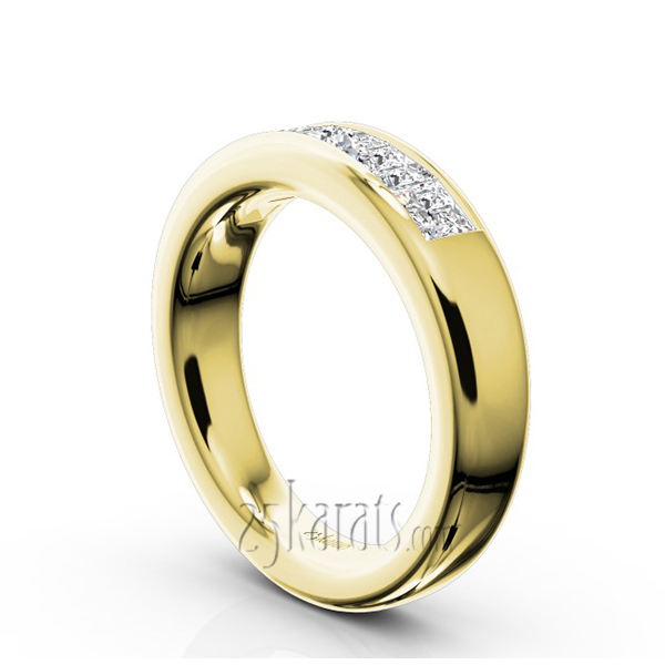 14K white gold Classic 5 Stone Princes Cut Diamond Anniversary Band (1 1/3 Ct. Tw.) - alternate view 7
