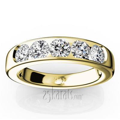 Brilliant Round 5 Stone Channel Set Woman Diamond Ring (1 1/4 ct. tw.) thumbnail 3