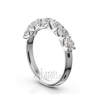 Low Set Trellis Setting 7 Stone Round Shank Women Anniversary Ring (1 1/4 ct. tw.) thumbnail 2