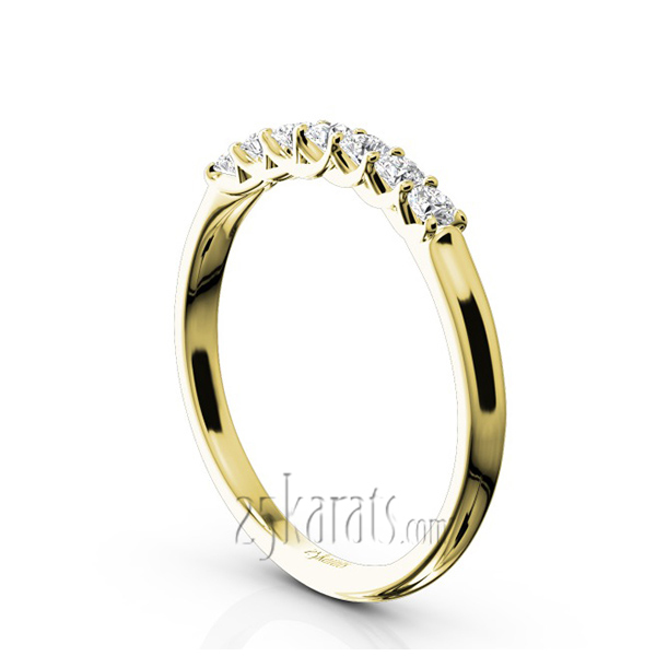 14K white gold Low Set Trellis Setting 7 Stone Round Shank Women Anniversary Ring (1/4 ct. tw.) - alternate view 5