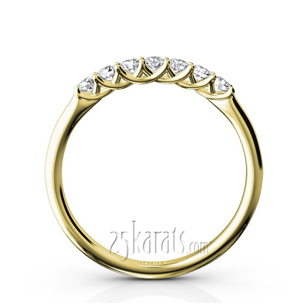 14K white gold Low Set Trellis Setting 7 Stone Round Shank Women Anniversary Ring (1/4 ct. tw.) - alternate view 6