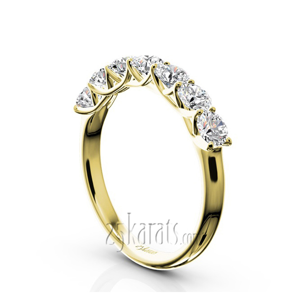 14K white gold Low Set Trellis Setting 7 Stone Round Shank Women Anniversary Ring (1/2 ct. tw.) - alternate view 5