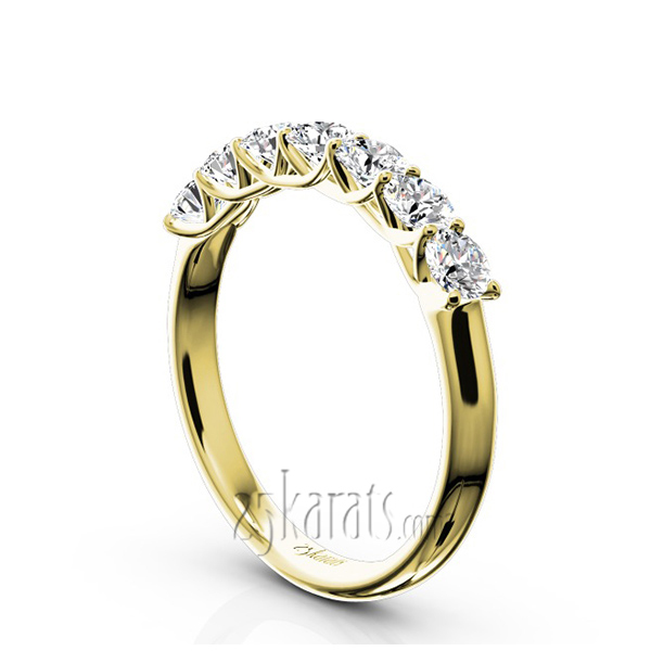 14K white gold Low-Set Trellis Setting 7-Stone Round Shank Anniversary Ring, 3/4 ct. tw. - alternate view 5