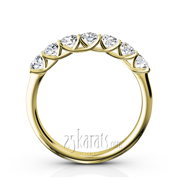 14K white gold Low-Set Trellis Setting 7-Stone Round Shank Anniversary Ring, 3/4 ct. tw. - alternate view 6