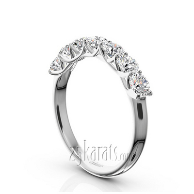 Low Set Trellis Setting 7 Stone Round Shank Women Anniversary Ring  (1.00 ct. tw.) thumbnail 2