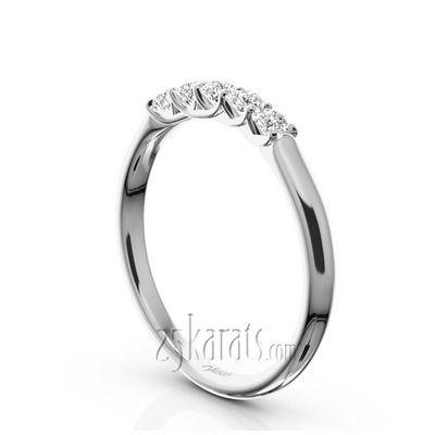 Low Set Trellis Setting 5-Stone Round Shank Anniversary Ring (1/4 ct. tw.) thumbnail 2