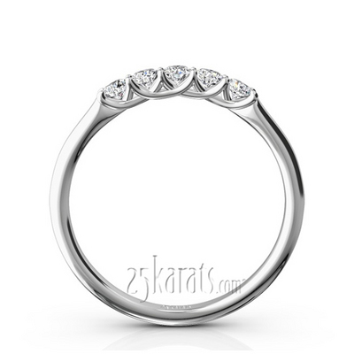 Low Set Trellis Setting 5-Stone Round Shank Anniversary Ring (1/4 ct. tw.) thumbnail 3