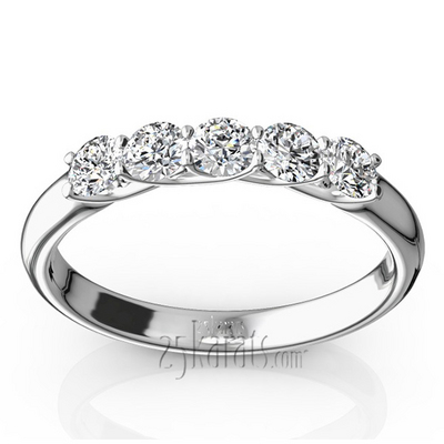 Low Set Trellis Setting 5-Stone Round Shank Anniversary Ring (1/2 ct. tw.) thumbnail 1