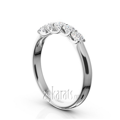 Low Set Trellis Setting 5-Stone Round Shank Anniversary Ring (1/2 ct. tw.) thumbnail 2