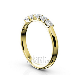 Low Set Trellis Setting 5-Stone Round Shank Anniversary Ring (1/2 ct. tw.) thumbnail 5